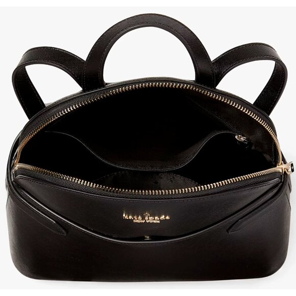 S Kate Spade Staci Dome Backpack Black Saffiano Leather Bag KG021 NWT $359Retail - Picture 5 of 9